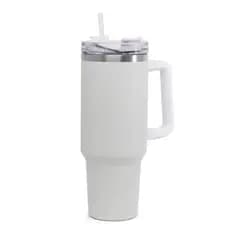 Copo Termico 1,2l Com Tampa e Canudo Cor: Branco