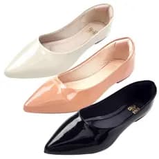 Kit 03 Pares Sapatilha Feminina Total Conforto Envernizada Fácil Limpeza