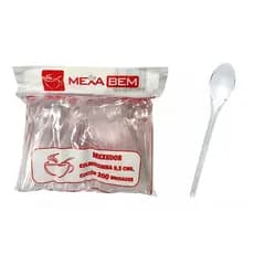 MEXEDOR PARA CAFE TIPO COLHERZINHA COM 9,5 CMS. CRISTAL PACT. C/ 200 UNID.