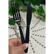 Kit Talher Garfos E Facas Descartável Reforçada Churrasco Preto Promoção