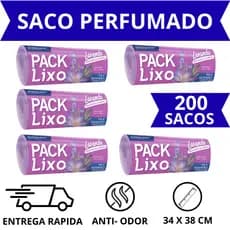 Kit 5 Saco Lixo Lavanda Perfumado Cozinha , Banhero Lilás  - Anti Odor - Anti Inseto