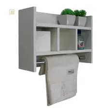 Nicho Porta Toalha Toalheiro Mdf Organizador Banheiro Suporte com fundo de 6mm
