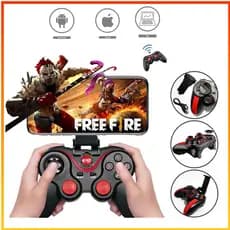 Controle Bluetooth Universal para Celular Tablet PC sem Fio com Suporte Ajustável Gamepad Recarregável Android iOS