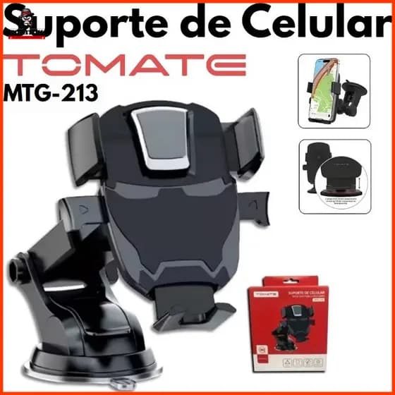 Suporte Veicular para Celular com Ventosa Fixação Forte Painel/Para-brisa Ajustável 360° Universal para Carro Uber