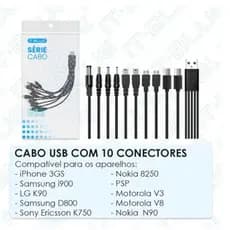 🔌 Cabo 10 em 1 IT-Blue LE-113 – Solução Completa de Conexões e Carregamento