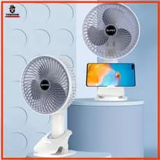 Ventilador Portatil Recarregavel com Base de Clipe  para Casa,Ventilador de Mesa Escritório e Viagem