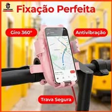 Suporte de Celular para Bicicleta Elétrica 360° Antivibração | Suporte Guidão Moto Bike Scooter Antiderrapante Universal
