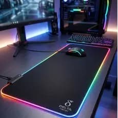 Mousepad Gamer Bordas Iluminadas por LED RGB Base Antiderrapante Visual Gamer Premium