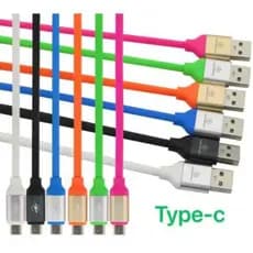 KIT 10 UND - Cabo Usb Tipo C Emborrachado Colorido 1.2 Metros - KAP-311-TY