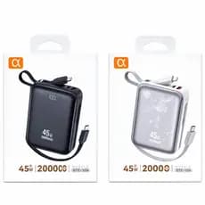 Power Bank 20000mah Turbo 45w Cabo USB-C