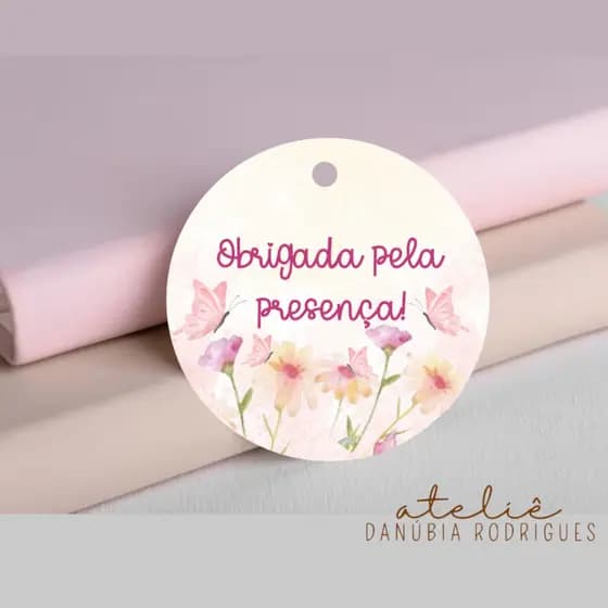 Tag Agradecimento |  JARDIM ENCANTADO | BORBOLETAS | Tag Para Lembrancinhas