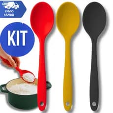 Colher Redonda Colheres de Silicone Grande Utensílios Casa Cozinha Restaurante Confeita Buffet