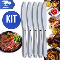 Jogo de Utensílios - Faca de Mesa Linha Inox Qualidade Garantida Resistência Durabilidade Multiuso Buffet Bar