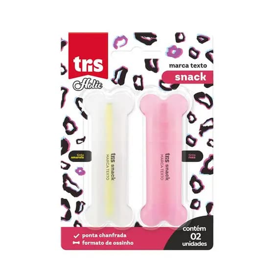 Marca-texto Tris Snack - Formato de Ossinho - 2 Unidades