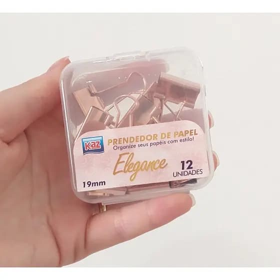 Prendedor de Papel Elegance - Rose Gold 19mm - Kaz