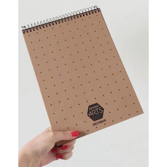 Sketchbook Arts Kraft 150g/m² Vertical - Tamanho A4/Universitário - Espiral Topo/ao Alto