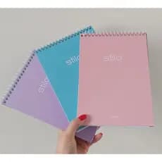 Caderno Stilo Vertical - 1/4 - Capa Dura - Espiral ao Alto - Cores Pasteis - Jandaia