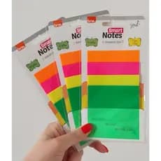 Bloco de Anotação Adesivo Neon Transparente - Smart Notes BRW - 75mm x 75mm