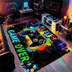 Jogos Para Meninos Quarto Gamer Tapete Casual Com Controle Design Sala De Decoração Máquina Lavável q98