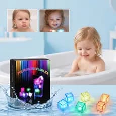 Brinquedos De Banho Para Crianças-Luz Divertida E Fofa Com Design De Cubo De Gelo Jogos De Treinamento Sensorial