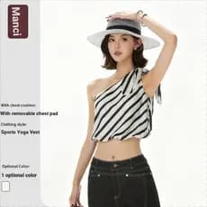 Europeu americano Cross-Border comércio exterior ombro oblíquo moda Yoga Wear colete feminino sutiã esportivo roupa inte