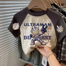 Camiseta estampada Ultraman para bebê elegante com Base combinada