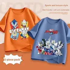 Meninos verão puro algodão camiseta de manga curta Ultraman meninos de manga curta crianças de manga curta curto T2026 r