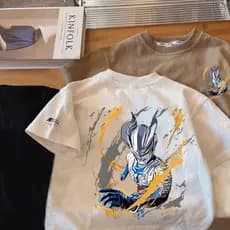 Ultraman manga curta t crianças manga curta dos desenhos animados verão meninos crianças manga curta t camisa roupas de