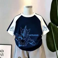 Ultraman manga curta crianças de manga curta curto t puro algodão meninos camiseta de manga curta verão crianças dos des