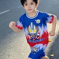 Ultraman terno de manga curta crianças terno de manga curta roupas terno de secagem rápida crianças meninos camiseta de