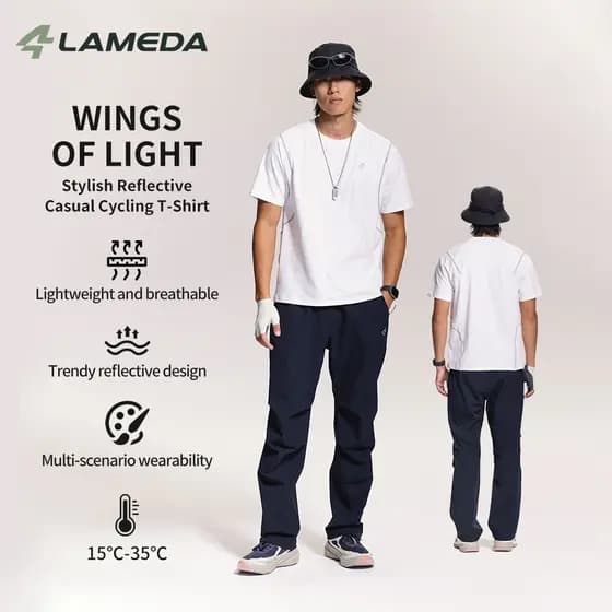 LAMEDA Camisa De Ciclismo Masculina , Ajuste Seco , Manga Curta , Tagalog , Ar Condicionado , Respirável Solto , Mountai