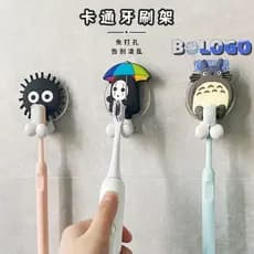 Hayao Miyazaki Porta-escova de dentes Hayao Miyazaki Porta-escova de dentes para crianças Desenho animado Ventosa de armazenamento criativo Tipo Ventosa de armazenamento sem perfuração para banheiros