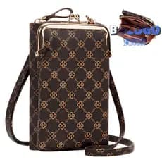 Bolsa Multifuncional para Celular Moda Senhoras Carteira Presbyopic Zipper Carteira Multifuncional Mini Celular Crossbody