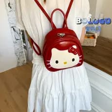 HelloKitty Hello Kitty Bolsa Feminina Coreana Bonito Gato Dos Desenhos Animados Casual Mini Mochila Feminina Moda Macia