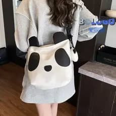 Bonito Panda saco do mensageiro feminino moda All-Match dos desenhos animados bolsa de ombro ins moda compras bolsa de m