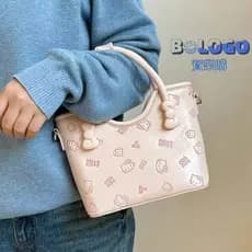 Hello Kitty Sacola Impressa kt Cesta de Vegetais Bolsa Mensageiro Portátil Presente de Aniversário Feminino