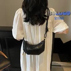 Costura Croissant saco feminino cor sólida All-Match saco do mensageiro nicho Design Commuter moda bolsa de ombro