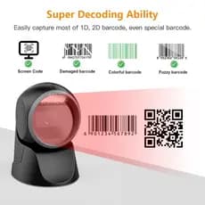 EYOYO Omnidirecional Hand-Free Platform 1D 2D QR Desktop Barcode Scanner Com Detecção Automática De Digitalização De Tel