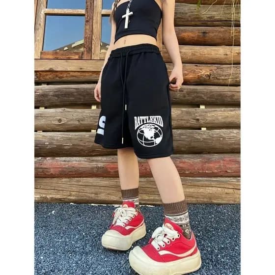 2026 americano High street emblema bordado shorts das mulheres dos homens verão solto esportes shorts casuais casal stre
