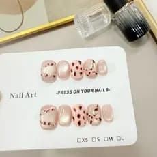 Cor leopardo impressão artesanal vestindo prego outono leopardo impressão estilo curto Manicure adesivos elegante branco
