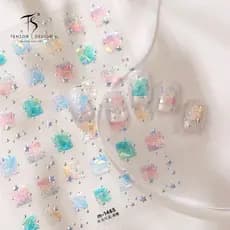 Verão doce estilo cubo de gelo Manicure adesivo M-1465 doce menina fantasia estilo estrela cubo de gelo adesivo de unhas