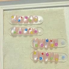 Pacote de emoticons feitos à mão usando unhas puras pintadas à mão bonito olho de gato fototerapia unhas temperamento cl