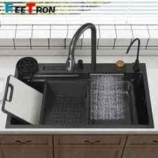 Kit Cuba De Cozinha Gourmet Completa Aço Inox Com Acessórios Mostra A Temperatura+ Torneira Gourmet