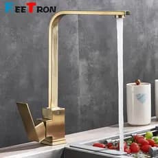 Torneira de Cozinha Ouro Fosco Gourmet Monocomando com Misturador