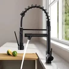 Torneira Cozinha Gourmet Monocomando Com Spray Extensor-Preto