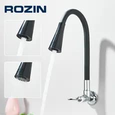 Torneira De Cozinha Gourmet Montada Na Parede Para Água Fria , 360 ° Mangueira Flexível