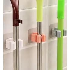 10 Pçs Branco/Rosa/Cinza Vassoura E Mop Titular Suporte De Parede Fortalecer Cozinha Banheiro Escova Lidar Com