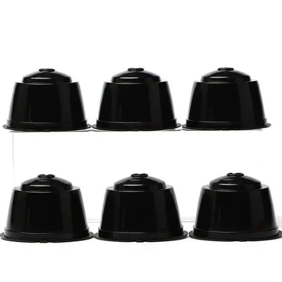 6 Peças Cápsula De Café Reutilizável De Três Corações/Dolce Gusto/Nespresso Preto Promoção
