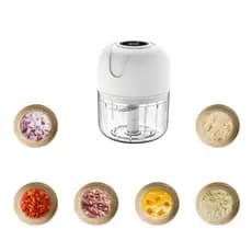 7 Mini Processador Elétrico Branco De Três Cortes
