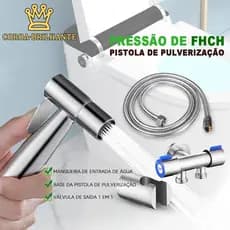 Ducha Higiênica Com Registro Com Dupla Saída De Água Inox 100% Bidê Chuveirinho  1.4M